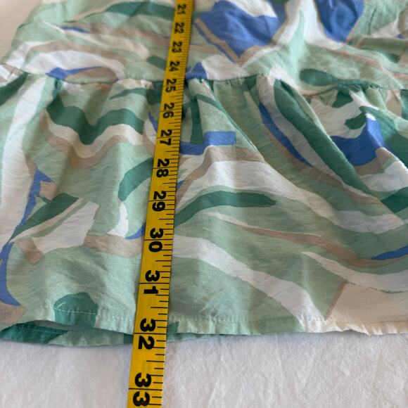 Nine West Mini Babydoll Dress Plus Whimsical Puff Sleeve XXL Spring Geometric - Picture 5 of 8